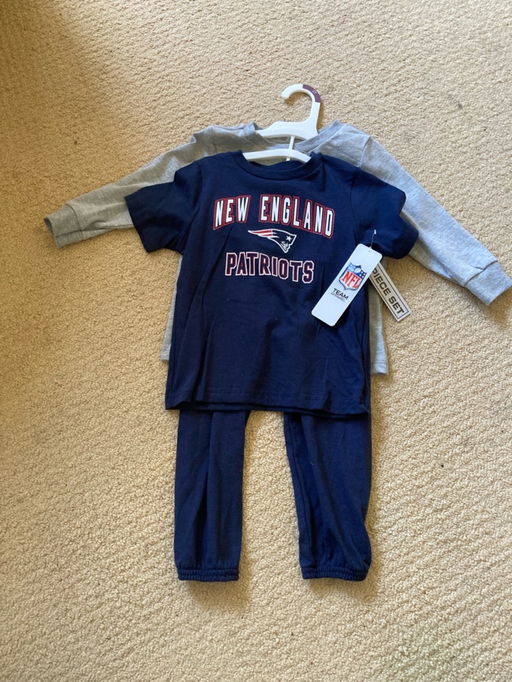 NFL New England Patriots Navy and Gray Kids Matching Set